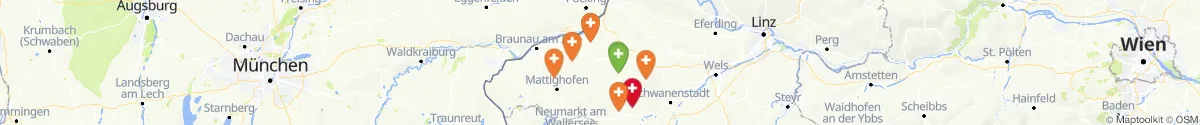 Kartenansicht für Apotheken-Notdienste in der Nähe von Wippenham (Ried, Oberösterreich)